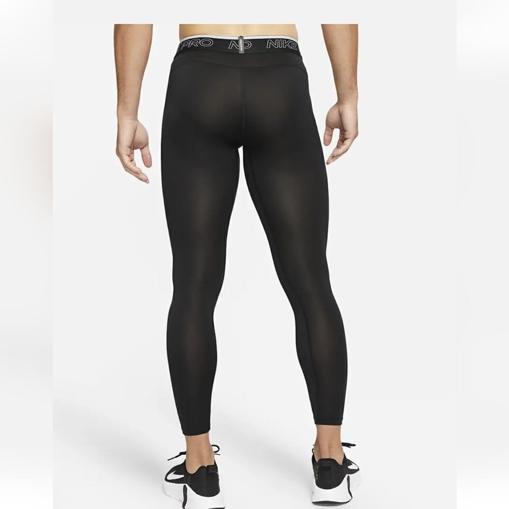 Nike Pro Dri-FIT Men's Black Lightweight Training Tight pants Size Medium Tall - Picture 6 of 16